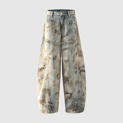 Women's Distressed Scythe Jeans Unique Design Loose Scythe Pants