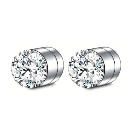 1 Pairs Crystal Strong Magnetic Ear Stud Clip Earrings for Men Women Punk Round Zircon Magnet Earrings Non Piercing Jewelry - 𝐃𝐔𝐕𝐋𝐀𝐒𝐇𝐎𝐏