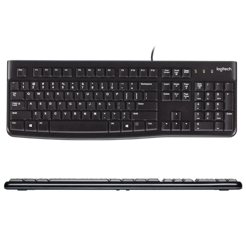 Logitech K120 kabelgebundene Tastatur für Notebooks, Desktop-Computer, Büro und Zuhause, USB-Anschluss, wasserdicht