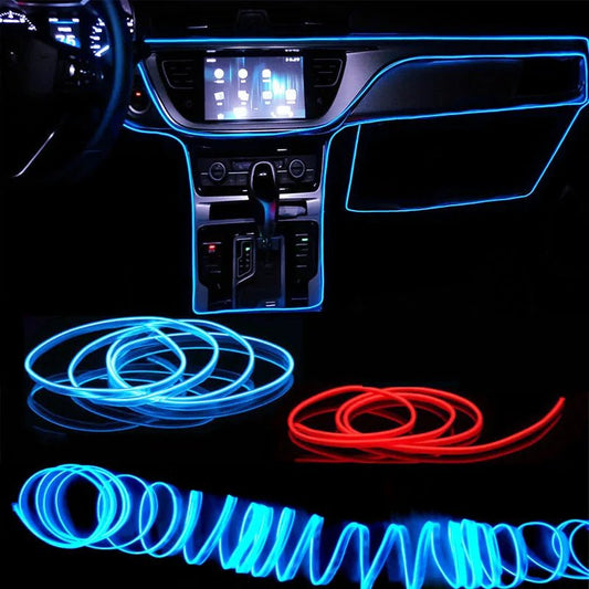 1M/3M/5M Car Interior Led Decorative Lamp EL Wiring Neon Strip For Auto DIY Flexible Ambient Light USB Party Atmosphere Diode - 𝐝𝐮𝐯𝐥𝐚𝐬𝐡𝐨𝐩.𝐜𝐨𝐦