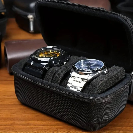 1pc 2 Card Position Hard Shell Watch Storage Box, Travel Storage Bag, Hard Shell, Portable Anti - pressure, Ideal choice for Gifts - 𝐝𝐮𝐯𝐥𝐚𝐬𝐡𝐨𝐩.𝐜𝐨𝐦