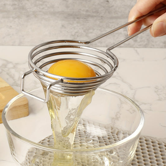 1pc Egg Yolk Separator - Stainless Steel Egg Filter for Perfectly Separated Eggs Kitchen Accessories