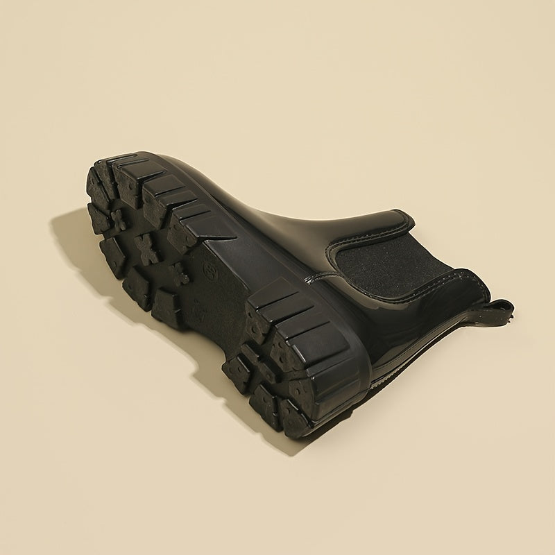 Women's Round Toe Boots, Waterproof Non-Slip Thick Bottom Shoes, Women's Footwear