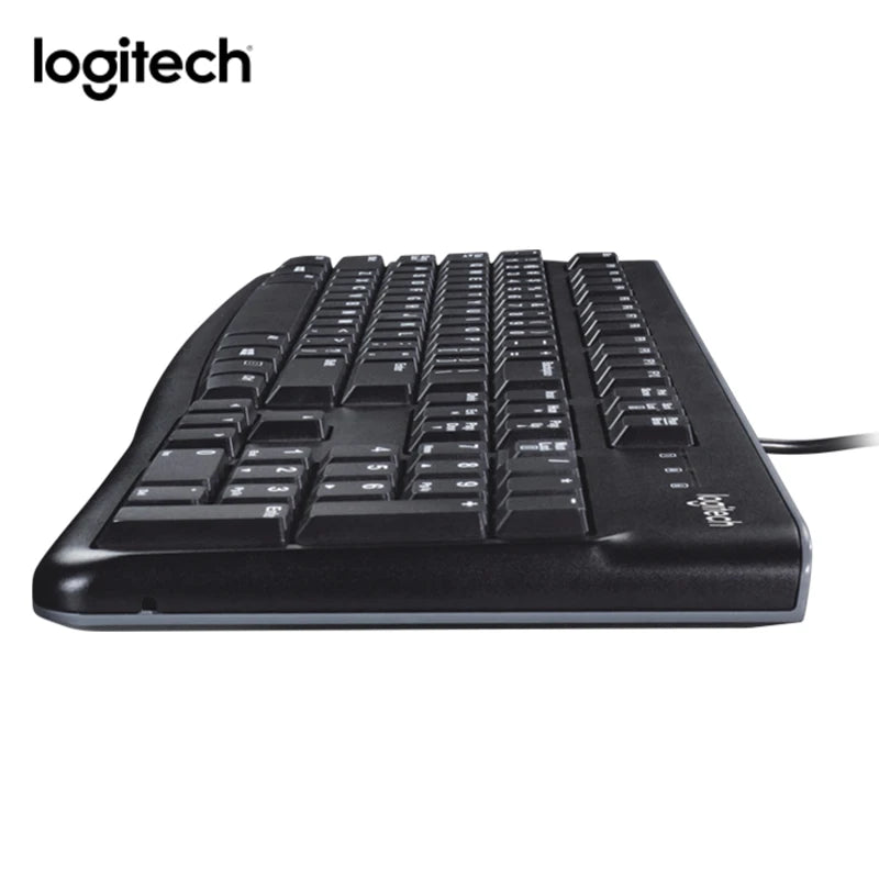 Logitech K120 kabelgebundene Tastatur für Notebooks, Desktop-Computer, Büro und Zuhause, USB-Anschluss, wasserdicht