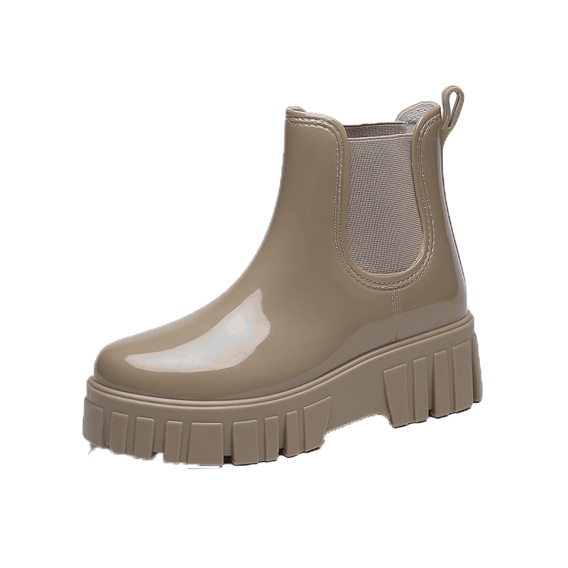 Women's Round Toe Boots, Waterproof Non-Slip Thick Bottom Shoes, Women's Footwear