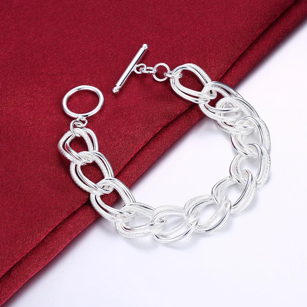 925 Sterling Silver Exquisite Solid Chain Bracelet Fashion Charm Women Men Solid Wedding Cute Simple Models Jewelry - 𝐃𝐔𝐕𝐋𝐀𝐒𝐇𝐎𝐏