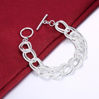 925 Sterling Silver Exquisite Solid Chain Bracelet Fashion Charm Women Men Solid Wedding Cute Simple Models Jewelry - 𝐃𝐔𝐕𝐋𝐀𝐒𝐇𝐎𝐏