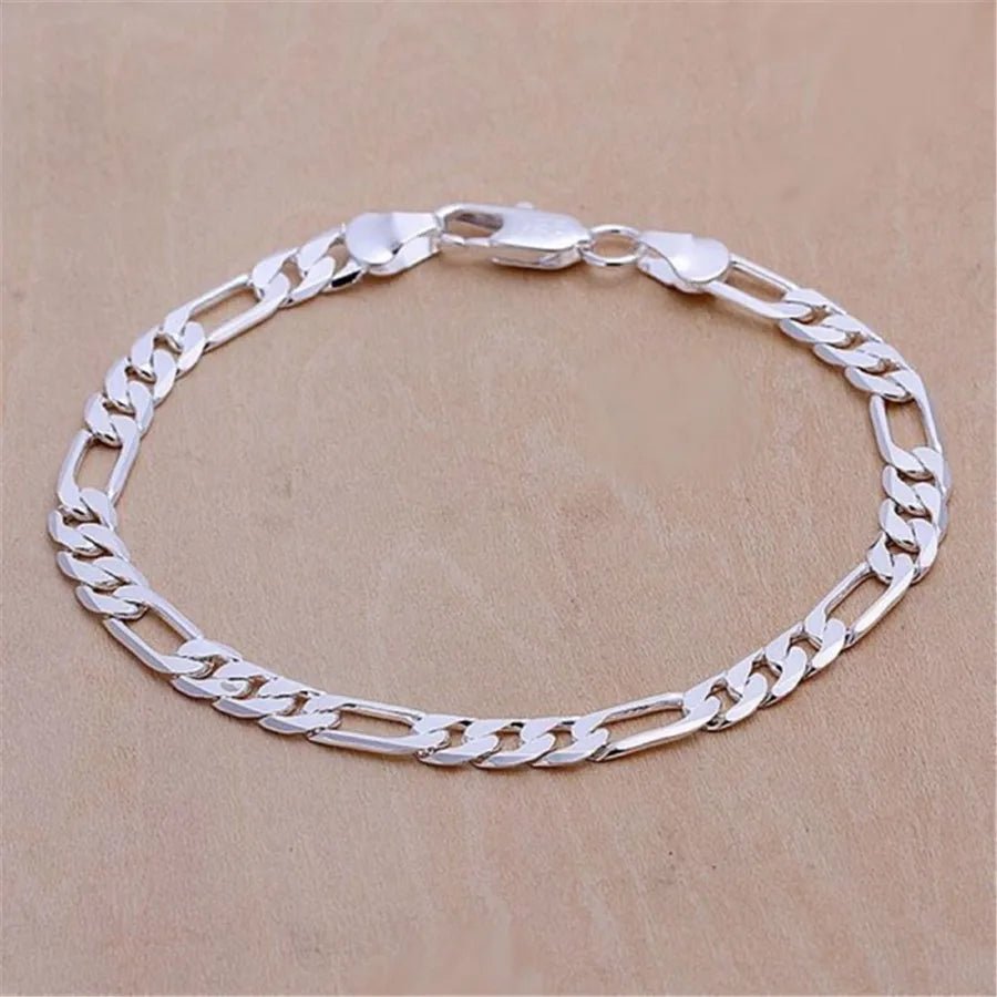 925 Sterling Silver Exquisite Solid Chain Bracelet Fashion Charm Women Men Solid Wedding Cute Simple Models Jewelry - 𝐃𝐔𝐕𝐋𝐀𝐒𝐇𝐎𝐏