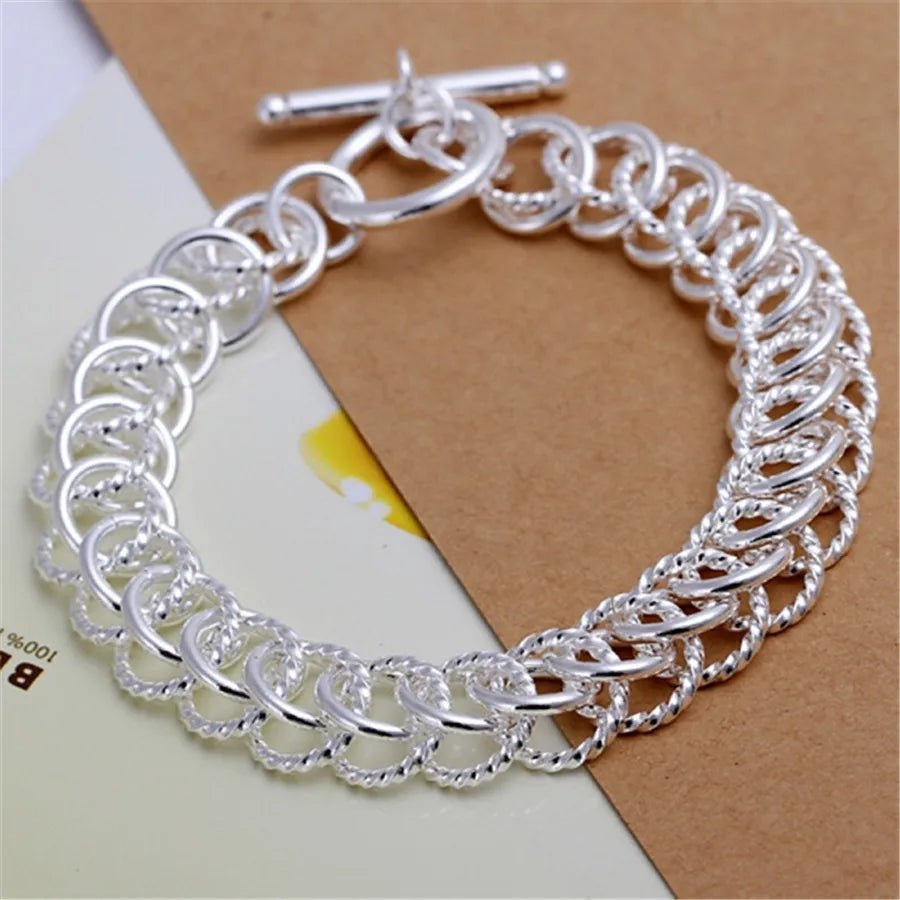 925 Sterling Silver Exquisite Solid Chain Bracelet Fashion Charm Women Men Solid Wedding Cute Simple Models Jewelry - 𝐃𝐔𝐕𝐋𝐀𝐒𝐇𝐎𝐏