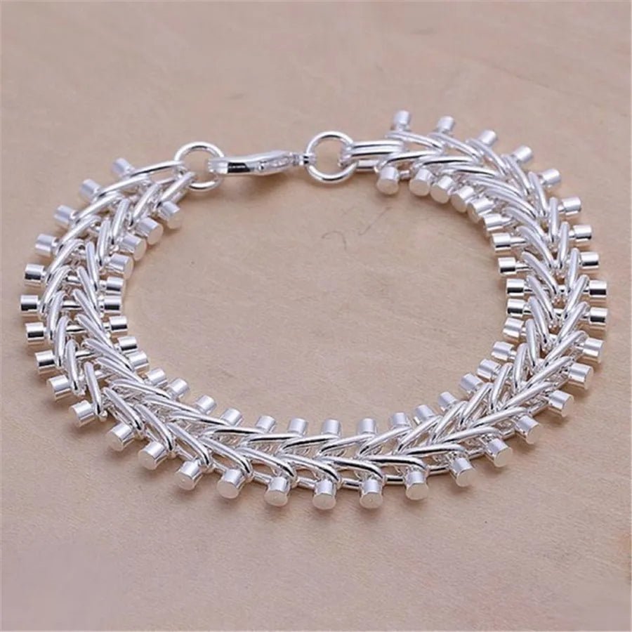 925 Sterling Silver Exquisite Solid Chain Bracelet Fashion Charm Women Men Solid Wedding Cute Simple Models Jewelry - 𝐃𝐔𝐕𝐋𝐀𝐒𝐇𝐎𝐏