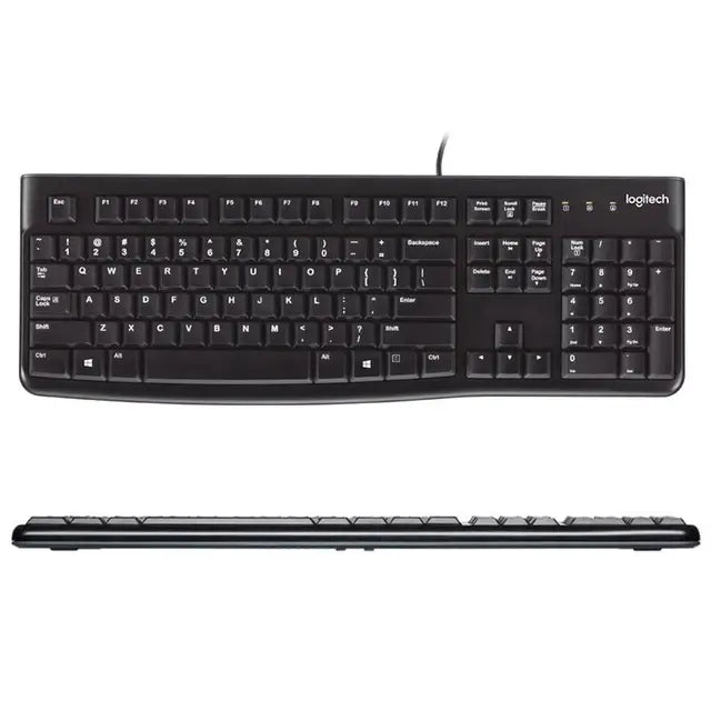 Logitech K120 kabelgebundene Tastatur für Notebooks, Desktop-Computer, Büro und Zuhause, USB-Anschluss, wasserdicht