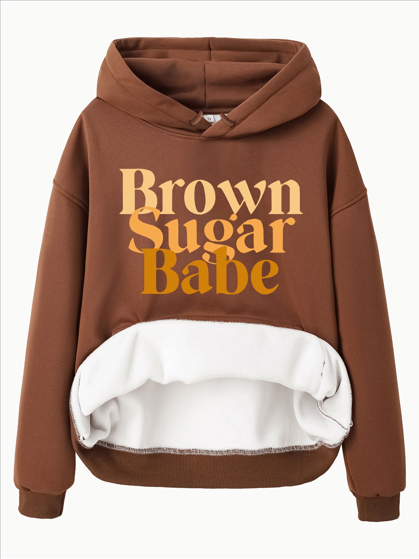 Langärmliger, dicker Fleece-Hoodie