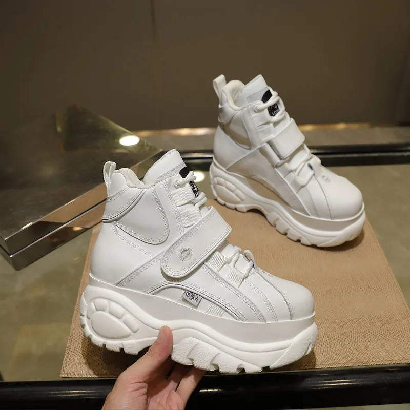 2021 Top Quality Genuine Leather Platform buffalo Shoes Women Casual Sneakers Round Toe Brand Luxury Dad shoes ST487 ST488