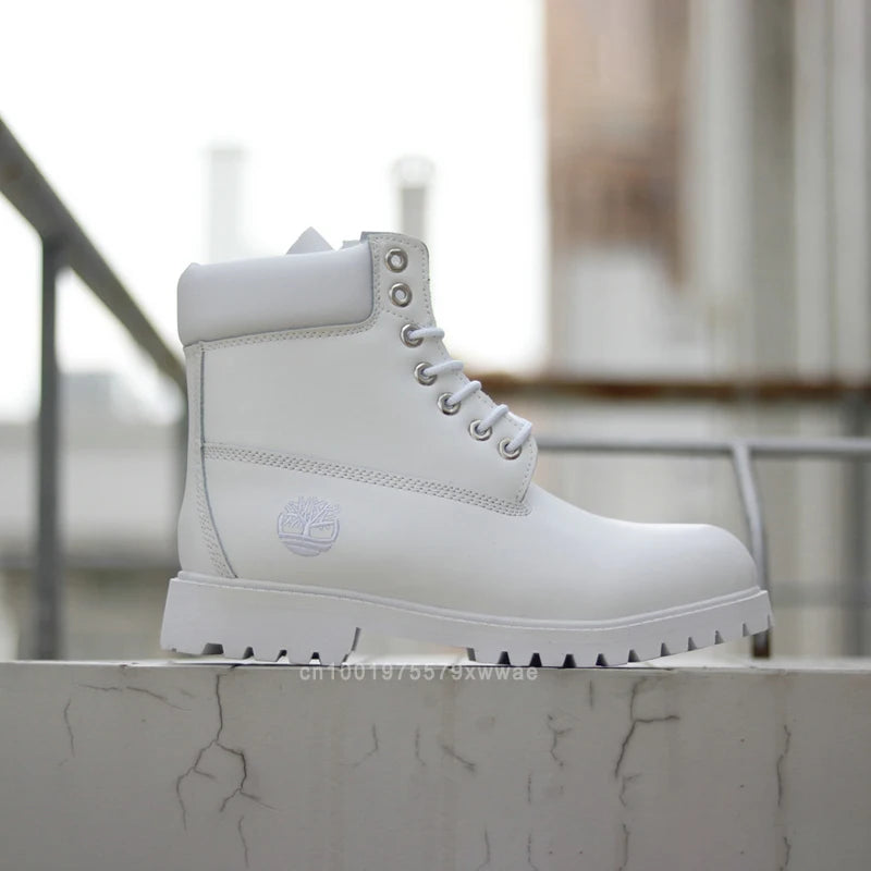 Hohe Outdoor-Stiefel für Herren, modische Outdoor-Schuhe, Lederstiefel, Modell 2025, lässige, wasserdichte Stiefel für Damen und Herren, 15 cm hoch