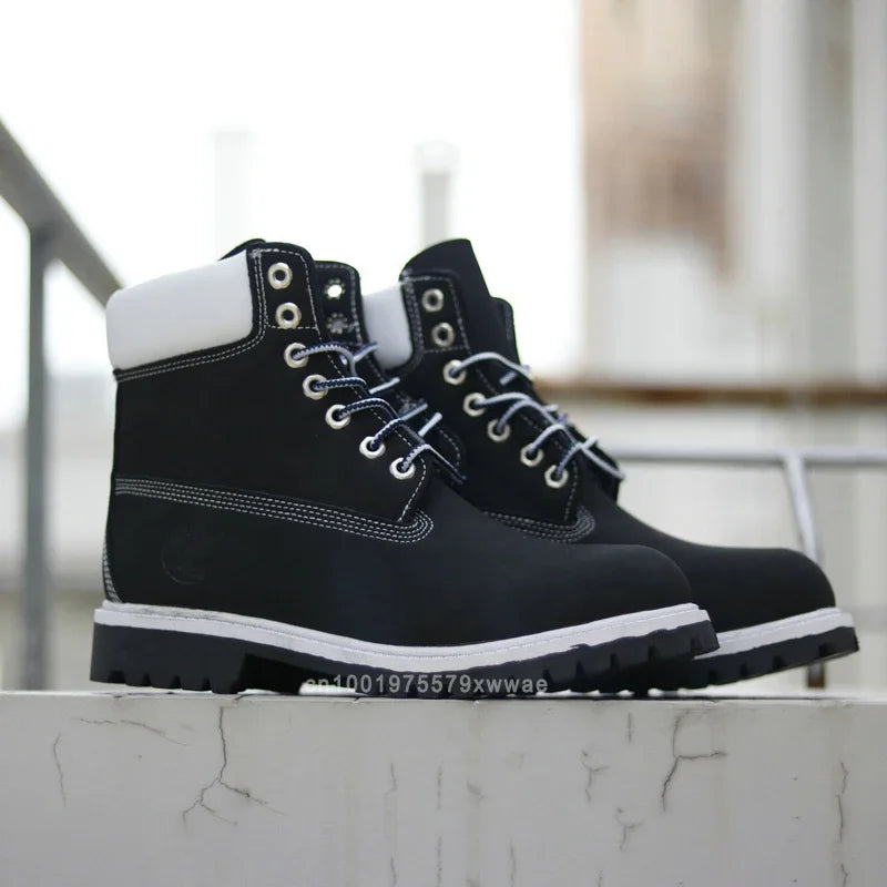 Hohe Outdoor-Stiefel für Herren, modische Outdoor-Schuhe, Lederstiefel, Modell 2025, lässige, wasserdichte Stiefel für Damen und Herren, 15 cm hoch