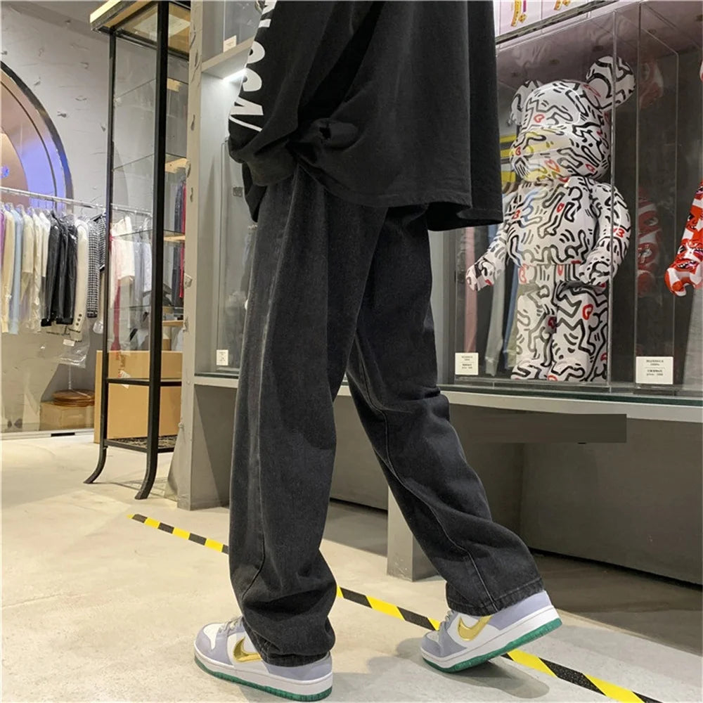 Damen-Jeans aus dickem Fleece mit gekreuztem Bund und weitem Bein, Mom-Jeans, gerade geschnitten, Vintage-Baggy-Jeans, Denim, Winterhose 2025