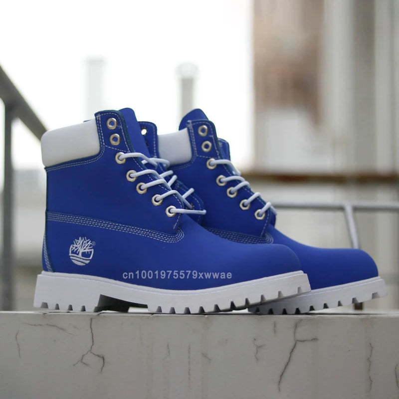 Ghete de piele naturală din piele naturală pentru bărbați, cizme de 6 inch, impermeabile, pentru bărbați și femei, la modă, pentru exterior