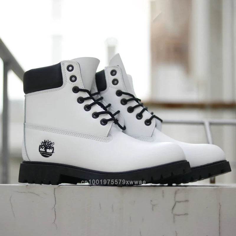 Hohe Outdoor-Stiefel für Herren, modische Outdoor-Schuhe, Lederstiefel, Modell 2025, lässige, wasserdichte Stiefel für Damen und Herren, 15 cm hoch