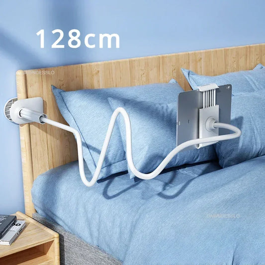 128cm Phone Holder Stand Lazy Bracket Headrest Bed 360 Flexible Long Arms Clamp Mount for IPhone Samsung and 3.5~6.7" Device