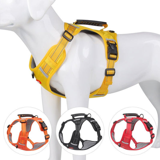 Adjustable No - Pull Pet Harness for Dogs and Cats - Soft Padded Harness with Easy Control Handle for Large Breeds - Prevents Choking and Pulling - Comfortable and Secure Fit - 𝐃𝐔𝐕𝐋𝐀𝐒𝐇𝐎𝐏