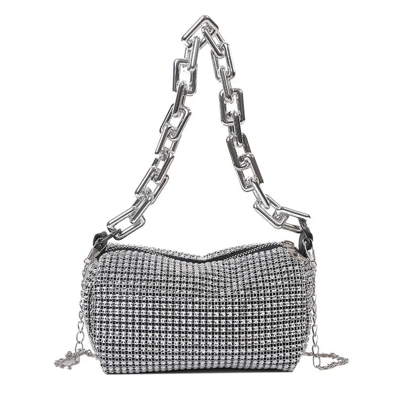 Allover Rhinestone Bucket Bag, Glitter Chain Prom Purse, Women's Mini Crossbody Bag (6.3*3.54) Inch - 𝐝𝐮𝐯𝐥𝐚𝐬𝐡𝐨𝐩.𝐜𝐨𝐦