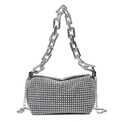 Allover Rhinestone Bucket Bag, Glitter Chain Prom Purse, Women's Mini Crossbody Bag (6.3*3.54) Inch - 𝐝𝐮𝐯𝐥𝐚𝐬𝐡𝐨𝐩.𝐜𝐨𝐦