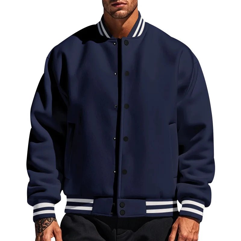 Autumn and Winter New American Style Baseball Uniform Men's Casual Sports Loose Stand Collar Button Pilot Jacket Promotion - 𝐃𝐔𝐕𝐋𝐀𝐒𝐇𝐎𝐏