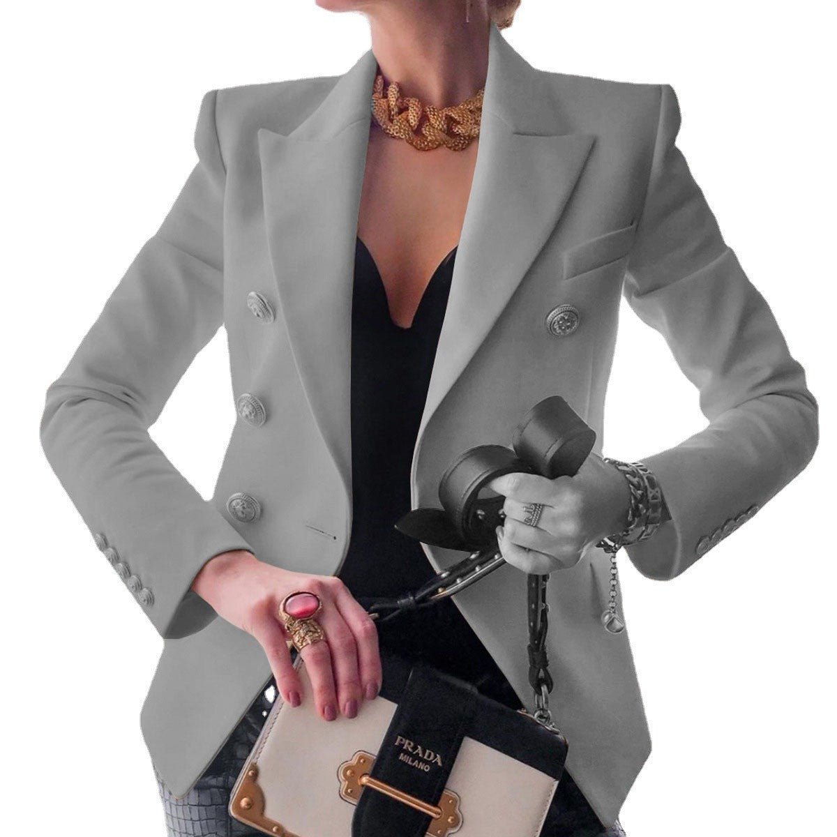 Autumn and Winter New Solid Color Fashion Casual Suit Short Coat for Women - 𝐃𝐔𝐕𝐋𝐀𝐒𝐇𝐎𝐏