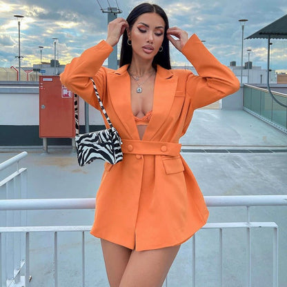 Autumn New Niche Design Deep V Shoulder Pad Sexy Belt Shape Body Suit - 𝐃𝐔𝐕𝐋𝐀𝐒𝐇𝐎𝐏