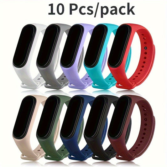 10 Pieces/pack Strap for Xiaomi Band 7 6 5 4 3 Silicone Bracelet for Mi Band