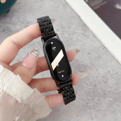 Band Strap for Smart Mi Band 8/9/10 Bracelet with Link Removal tool Metal Wristband for Xiaomi Mi Band 8 Watchband for Men Women - 𝐃𝐔𝐕𝐋𝐀𝐒𝐇𝐎𝐏