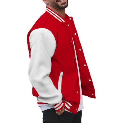 Baseball Jacket Men's Flight Jacket Spring and Autumn Fleece Classic Loose Casual Knit Stand Collar Button Baseball - 𝐝𝐮𝐯𝐥𝐚𝐬𝐡𝐨𝐩.𝐜𝐨𝐦