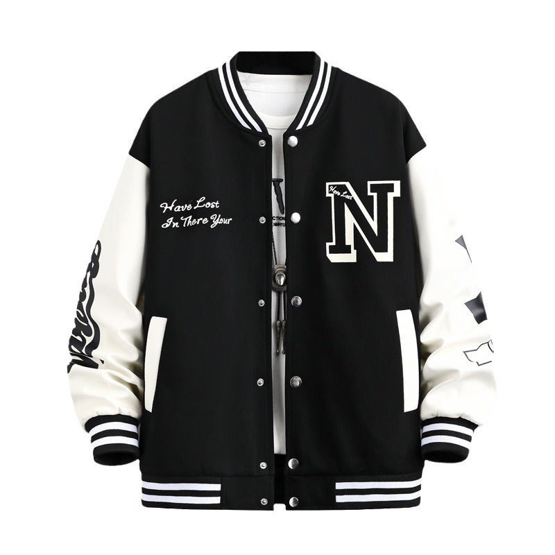 Baseball jacket, men's spring and autumn couple outfit, autumn and winter men's loose trendy brand American ins student jacket top - 𝐝𝐮𝐯𝐥𝐚𝐬𝐡𝐨𝐩.𝐜𝐨𝐦