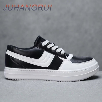 Baskets pour hommes chaussures de planche confortables et respirantes bout rond semelle épaisse talon plat à lacets chaussures en cuir décontractées confortables chaussures de sport - 𝐝𝐮𝐯𝐥𝐚𝐬𝐡𝐨𝐩.𝐜𝐨𝐦