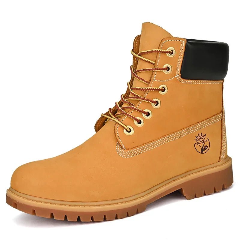 Boots Men High Top Boots High Quality Women Leather Shoes Fashion Outdoor Sneakers Men Lace Up Non - Slip Ankle Boots for Couple - 𝐃𝐔𝐕𝐋𝐀𝐒𝐇𝐎𝐏