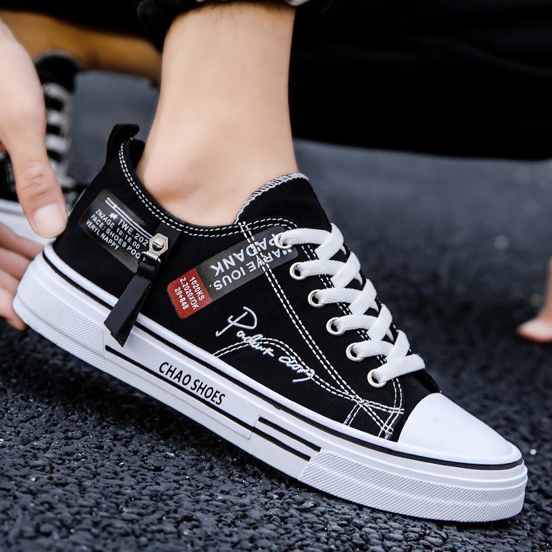Breathable men's canvas shoes, Hong Kong style men's shoes, casual cloth shoes, trendy, lightweight, low top board shoes - 𝐃𝐔𝐕𝐋𝐀𝐒𝐇𝐎𝐏
