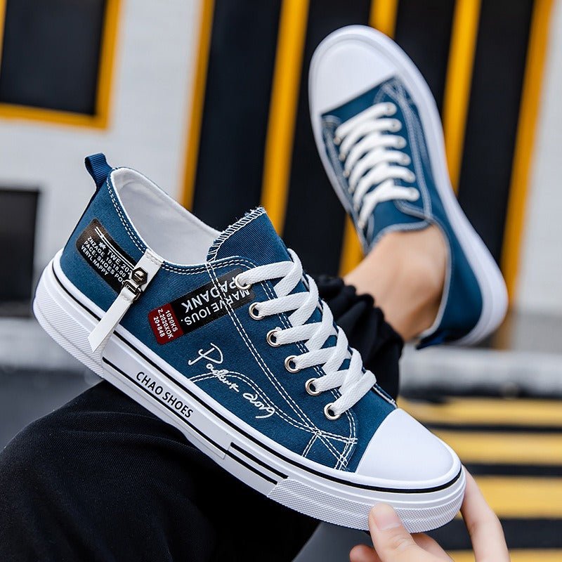 Breathable men's canvas shoes, Hong Kong style men's shoes, casual cloth shoes, trendy, lightweight, low top board shoes - 𝐃𝐔𝐕𝐋𝐀𝐒𝐇𝐎𝐏