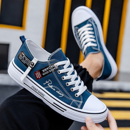 Breathable men's canvas shoes, Hong Kong style men's shoes, casual cloth shoes, trendy, lightweight, low top board shoes - 𝐃𝐔𝐕𝐋𝐀𝐒𝐇𝐎𝐏