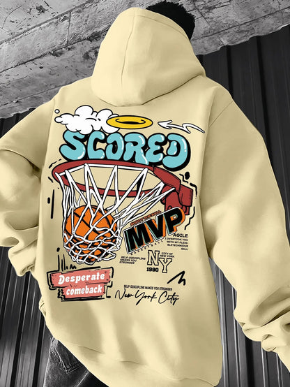 Casual MVP Basketball Graphic Hoodie for Men - Knitted Fabric Regular Fit with Slight Stretch - 𝐃𝐔𝐕𝐋𝐀𝐒𝐇𝐎𝐏