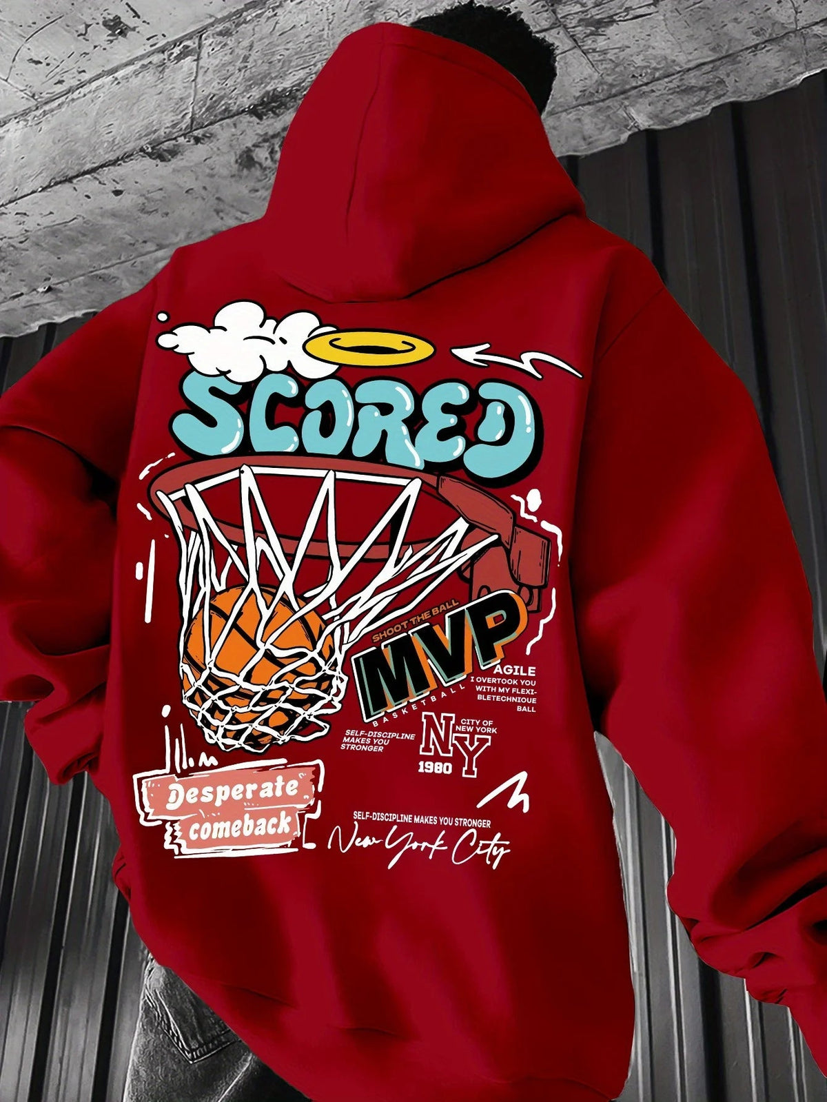 Casual MVP Basketball Graphic Hoodie for Men - Knitted Fabric Regular Fit with Slight Stretch - 𝐃𝐔𝐕𝐋𝐀𝐒𝐇𝐎𝐏