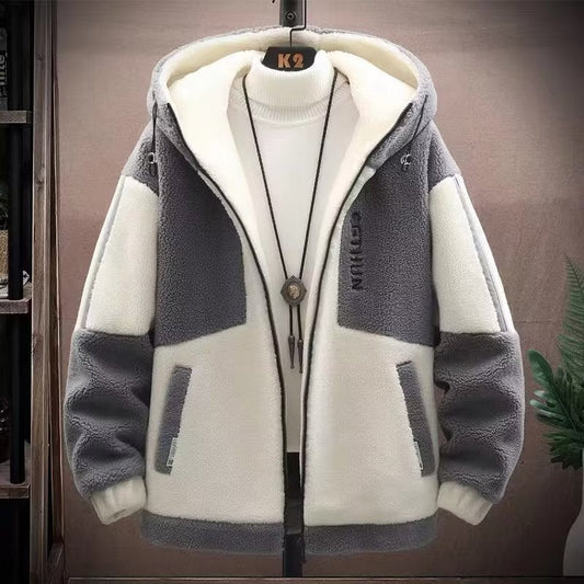 Lamblet loose cotton padded thick jacket for men's wear - 𝐃𝐔𝐕𝐋𝐀𝐒𝐇𝐎𝐏