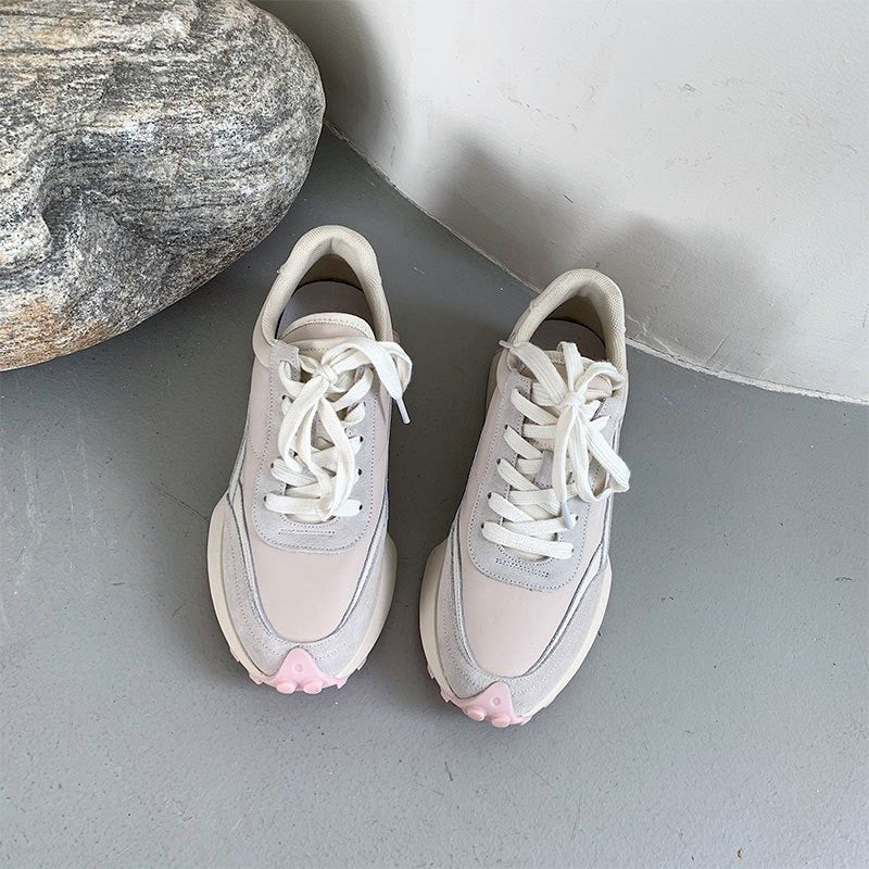 New Spring/Summer Genuine Leather Versatile Thick Sole Casual Sports Shoes for Women - 𝐃𝐔𝐕𝐋𝐀𝐒𝐇𝐎𝐏